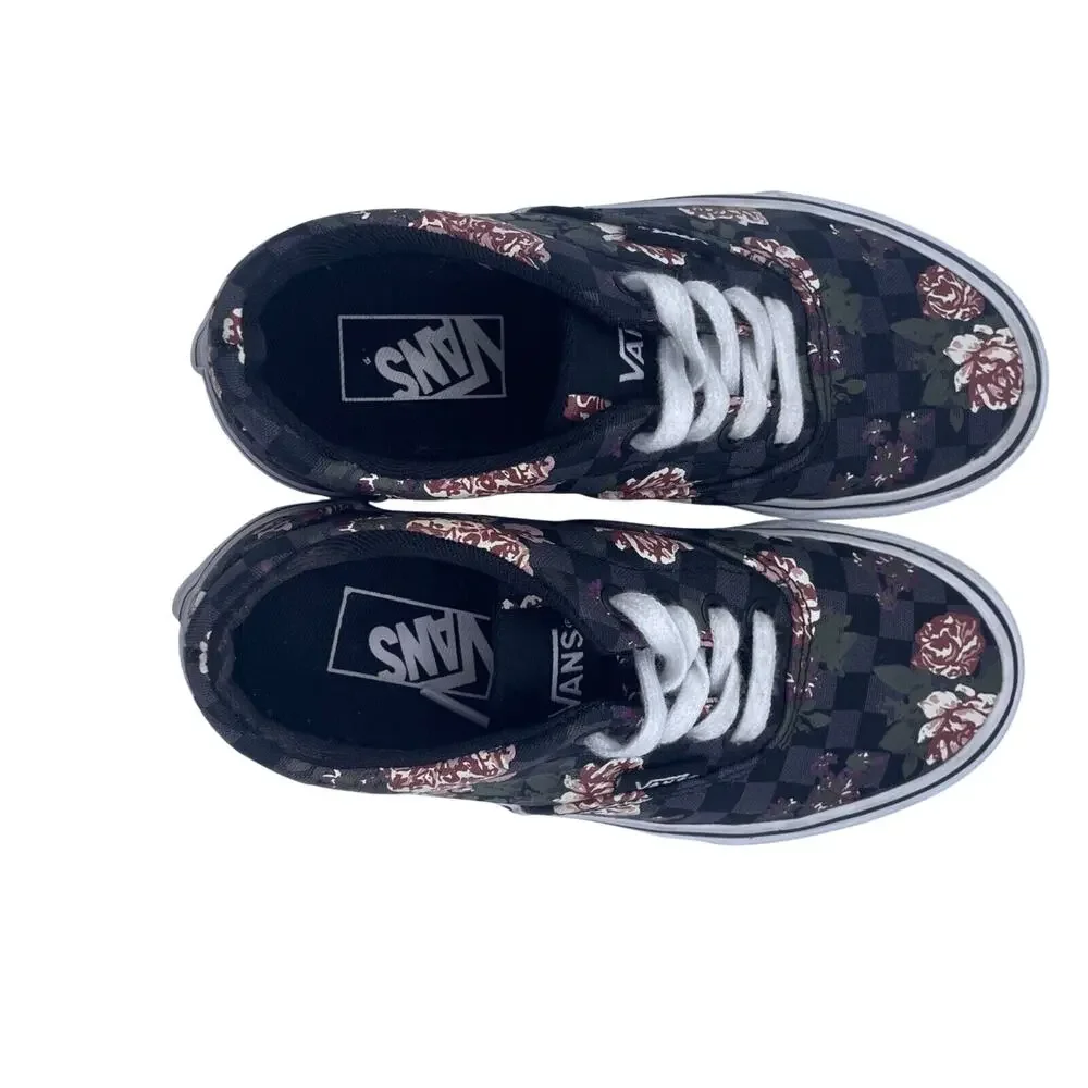 Vans Classic Old Skool Canvas Floral Shoes Sneakers Lace Up Missy Girls Size 12